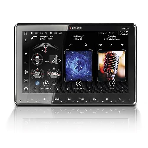 ZENEC Z-N975 – 1-Din Autoradio, Multimediasystem mit 9“/22,9 cm Touchscreen, Mediencenter mit DAB+, Wireless Android Auto/Apple CarPlay, DAB+, USB, zum Navi erweiterbar von ZENEC
