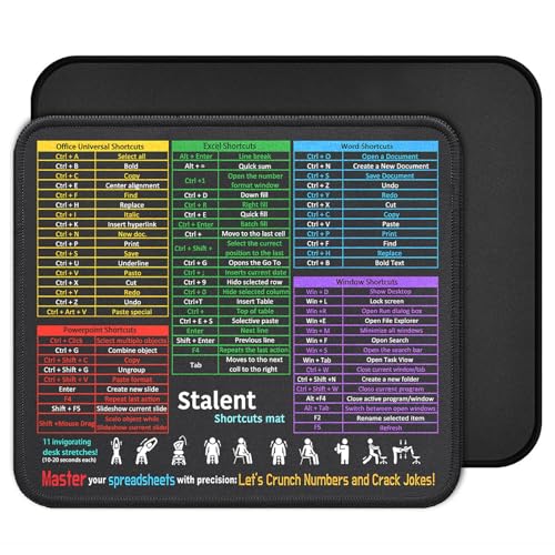 Mauspad mit Windows Tastenkombinationen 26 x 21 cm Gaming Mousepad mit Wasserdicht und Rutschfester Gummi Tastenkürzel Übersicht Shortcuts Tragbar für Arbeit, Studium, Laptop, Computer (A) von ZENGSING