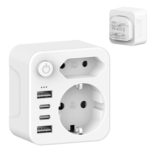 ZENIJUST Reiseadapter für Indien Adapter Indien Steckdose, Reiseadapter Indien, Adapter Indien Steckdose,Reiseadapter TYP D, Adapter für Sri Lanka, Indien, Nepal, Reisestecker Indien (SP-363IN-3AC) von ZENIJUST