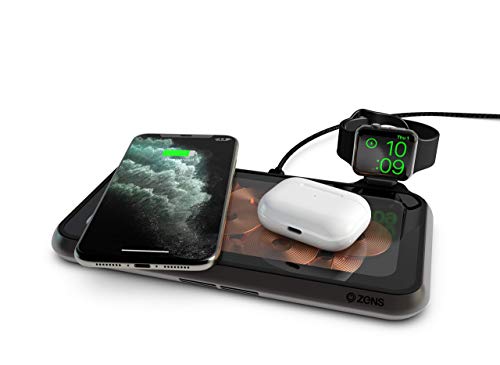ZENS Liberty 16 Coil Dual Wireless Charging Pad with Glass Surface - 2x15W Output - Supports Apple and Samsung Fast Charge - Works with All Phones with Wireless Charging von ZENS