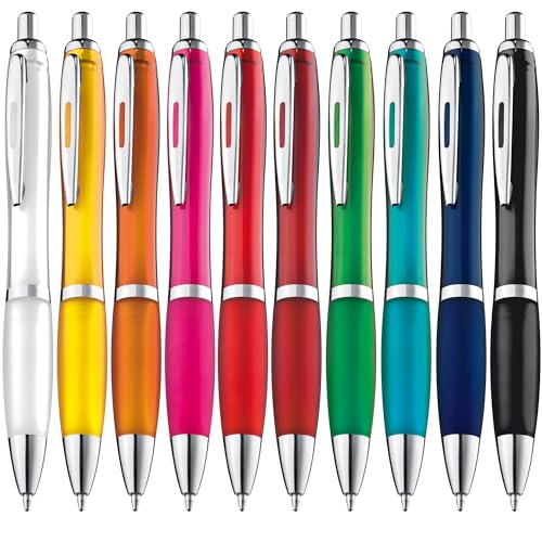 ZENSCRIBE® Ergonomische Kugelschreiber 10 Stück, Premium Kugelschreiber Set Hochwertig, Rutschfester Kulli für einfaches & weiches Schreiben, Blauschreibender Kugelschreiber Bunt von ZENSCRIBE