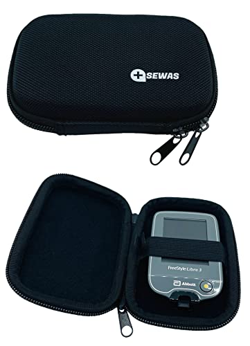 Tasche Hardcase für Freestyle Libre Messgerät 1, 2 & 3 - Gürteltasche Blutzuckermessgerät, Diabetikertasche von ZENXEAY