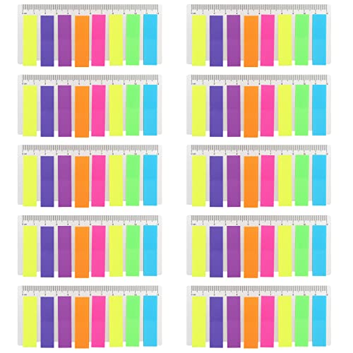 ZEONHEI 2000 Stücke Haftstreifen Haftmarker Page Marker Bunt Klein Post It Lesezeichen Haftnotizen Klebemarkierungen Klebezettel Textstreifen für Seitenmarkierung 8 Farbe (12 x 45 mm) von ZEONHEI