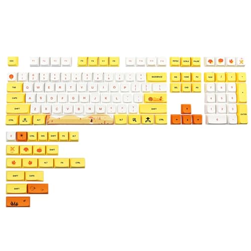 129 Tastenkappen, Höhentasten-Set, Herbst-Farbsublimation, für mechanische Tastaturen von ZEPFJHE