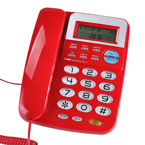 Büro-Schreibtischtelefon mit speziellem Klingeln für Anrufe, 62 Anrufe, Speicher, Büro, Festnetztelefon, einstellbare Bildschirmhelligkeit von ZEPFJHE