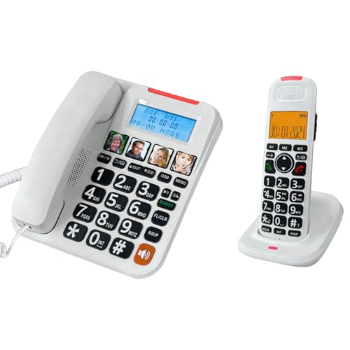 Easy Dials Schnurgebundenes Telefon-Set mit 28 dB Lautstärke, Verstärkung und Beantwortung für alle Benutzer von ZEPFJHE