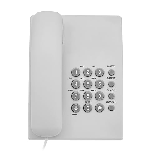 Festnetztelefon mit großer Taste, Wandhalterung, Festnetztelefone, Wahlwiederholung, Festtelefon für Büro, Zuhause, Hotel, Badezimmer Festnetztelefon mit großer Taste, Wandhalterung, Festnetztelefone, Wahlwiederholung, Festtelefon für Büro, Zuhause, Hotel, Badezimmer von ZEPFJHE