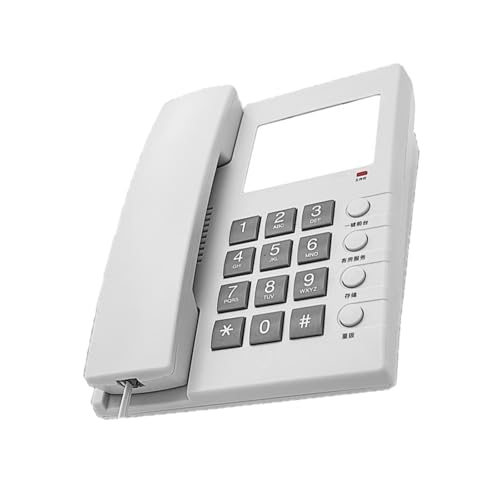 Kabelgebundenes Festnetztelefon, große Taste, Hotelzimmer-Wandhalterung/Schreibtischtelefon, einfach für Gästezimmer mit klarem akustischem Klang von ZEPFJHE