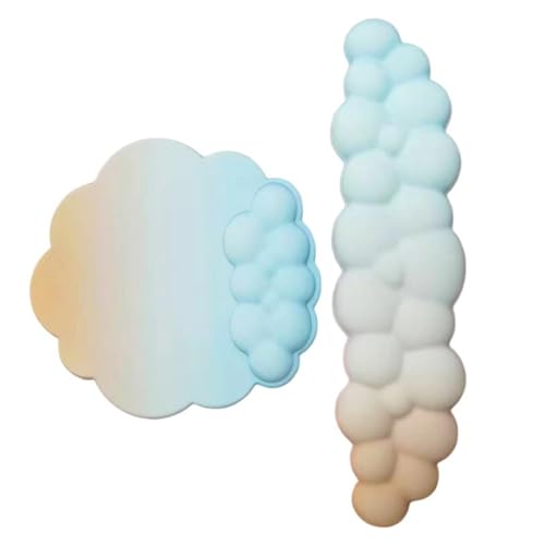 Lovely Cloud Shape Handgelenkpolster für Tastatur und Hand Handgelenkmatte Anti-Rutsch-Silikon-Unterlage Set 3 Stück Lovely Cloud Shape Handgelenkpolster für Tastatur und Hand Handgelenkmatte Anti-Rutsch-Silikon-Unterlage Set 3 Stück von ZEPFJHE