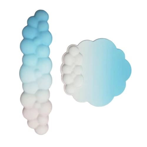 Lovely Cloud Shape Handgelenkpolster für Tastatur und Hand Handgelenkmatte Anti-Rutsch-Silikon-Unterlage Set 3 Stück von ZEPFJHE