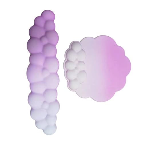 Lovely Cloud Shape Handgelenkpolster für Tastatur und Hand Handgelenkmatte Anti-Rutsch-Silikon-Unterlage Set 3 Stück von ZEPFJHE