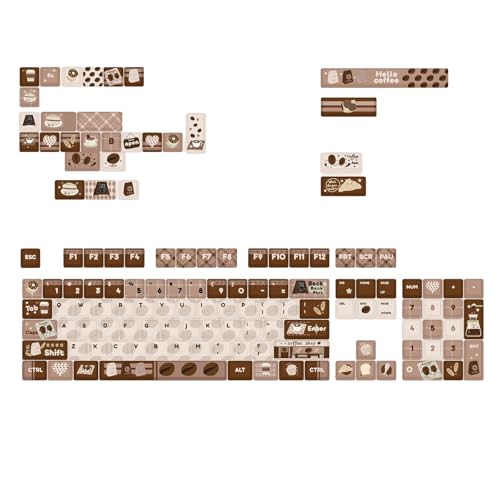 Tastenkappen-Set mit 131 Tasten, wärmesublimiertes Kaffeebraun für mechanische Tastaturen Tastenkappen-Set mit 131 Tasten, wärmesublimiertes Kaffeebraun für mechanische Tastaturen von ZEPFJHE