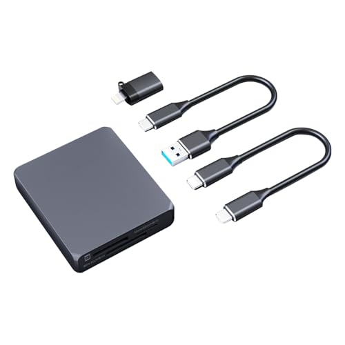 USB 3.2 Kartenleser-Adapter, Hochgeschwindigkeits-Speicherkartenleser, Kartenleser, CFA+SD4.0+TF4.0 Speicherkarte für Laptop von ZEPFJHE