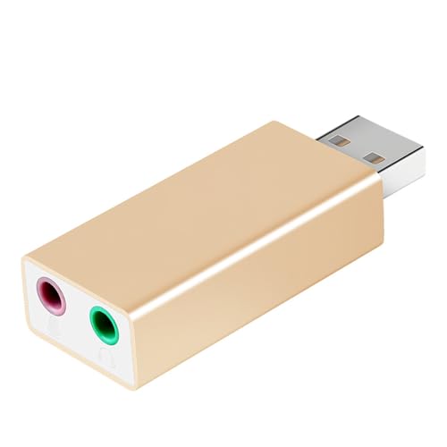 USB-Soundkarte mit Kopfhörer- und Mikrofon-Adapter, einfach zu transportieren, Audio-Konverter, Metallgehäuse USB-Soundkarte mit Kopfhörer- und Mikrofon-Adapter, einfach zu transportieren, Audio-Konverter, Metallgehäuse von ZEPFJHE