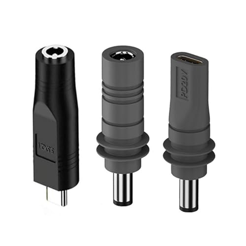 ZEPFJHE 3 Stück/Set USB C auf DC 5,5 x 2,1 mm Netzadapter für kleine Satelliten, kompatibel mit PD20V 100W Typ C Stecker Buchse Adapter ZEPFJHE 3 Stück/Set USB C auf DC 5,5 x 2,1 mm Netzadapter für kleine Satelliten, kompatibel mit PD20V 100W Typ C Stecker Buchse Adapter von ZEPFJHE