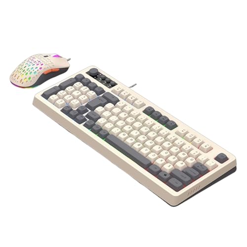ZEPFJHE Ergonomische Tastatur mit ARGB-Hintergrundbeleuchtung, 98 Tasten, USB-Linie, kompatibel für mehrere Systeme, komfortable Tastenkappe ZEPFJHE Ergonomische Tastatur mit ARGB-Hintergrundbeleuchtung, 98 Tasten, USB-Linie, kompatibel für mehrere Systeme, komfortable Tastenkappe von ZEPFJHE