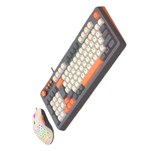 ZEPFJHE Ergonomische Tastatur mit ARGB-Hintergrundbeleuchtung, 98 Tasten, USB-Linie, kompatibel für mehrere Systeme, komfortable Tastenkappe ZEPFJHE Ergonomische Tastatur mit ARGB-Hintergrundbeleuchtung, 98 Tasten, USB-Linie, kompatibel für mehrere Systeme, komfortable Tastenkappe von ZEPFJHE