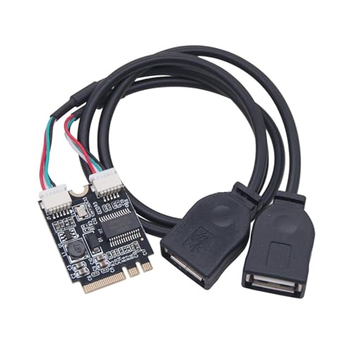 ZEPFJHE Kleine USB-Konverter, WLAN-Schlüssel A+E auf Doppel-USB-2.0-Kabel, USB-Konverter, breite Kompatibilität für Computerzubehör ZEPFJHE Kleine USB-Konverter, WLAN-Schlüssel A+E auf Doppel-USB-2.0-Kabel, USB-Konverter, breite Kompatibilität für Computerzubehör von ZEPFJHE
