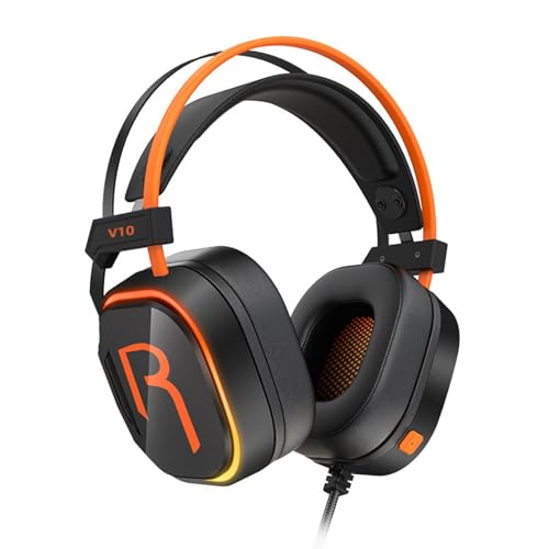 ZEPFJHE USB-Kopfhörer, kabelgebunden, PC-Headsets mit bunter Beleuchtung, zarter Klang und empfindlichem Mikrofon für Gamer von ZEPFJHE