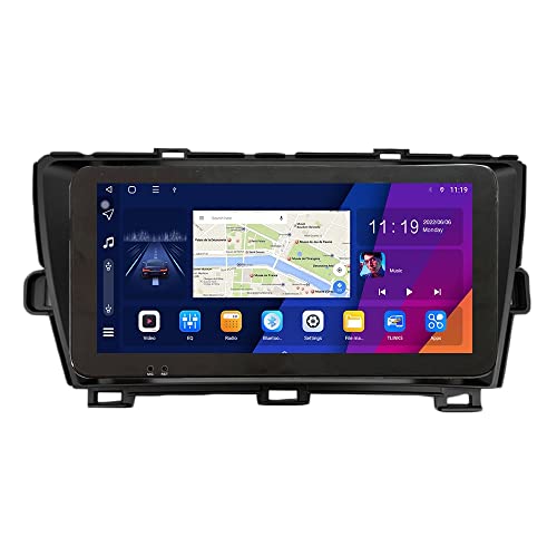 10.33" QLED/IPS 1600x720 CarPlay Android Autoradio Autonavigation Stereo Multimedia Player GPS Radio DSP Touchscreen fürToyota Prius 2009-2014 Black von ZERTRAN