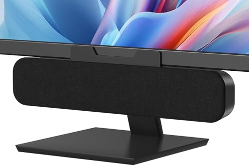 ZETIY PC Lautsprecher, USB Lautsprecher für Monitor, Clip-On Mini Laptop Lautsprecher, 10W mit HD Stereo Sound, Klein Soundbar für PC Desktop, Notebook, Phone - Plug and Play (Schwarz) von ZETIY