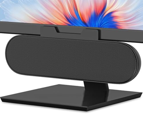 ZETIY Monitor Lautsprecher für PC, USB Portable Computer Lautsprecher Mini Soundbar, Klein PC Lautsprecher für Phone, Notebook, PC, Laptop, Desktop - Plug and Play - （Compact 2.0,Schwarz von ZETIY