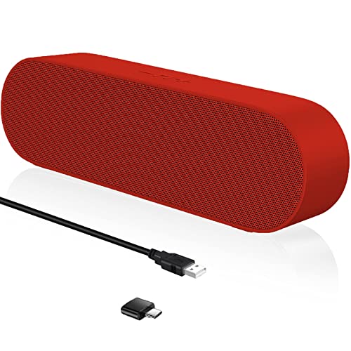 ZETIY PC Lautsprecher, USB Computer Lautsprecher mit USB-Einspeisung, PC Soundbar mit USB C Anschluss, USB Lautsprecher PC für Desktop, Laptop, Notebook, Plug and Play （Rot） von ZETIY
