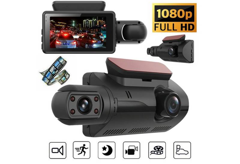 ZEUOPQ 1080P Fahrrekorder mit 2-Kamera 140° Weitwinkelobjektiv Fahrrekorder Dashcam von ZEUOPQ