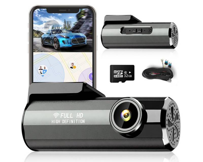 RWEUOQ 1440P HD Dashcam mit 32GB SD Karte, 2K Ultra HD WIFI Autokamera Dashcam (HD, 5 Megapixel Kameras mit Nachtsicht, 170° Weitwinkel Dashcam, G-Sensor, Parküberwachung, Bewegungserkennung, Loop-Aufnahme, Sprachaktivierte Erinnerung, WDR, 360 Grad Einstellbar) von RWEUOQ