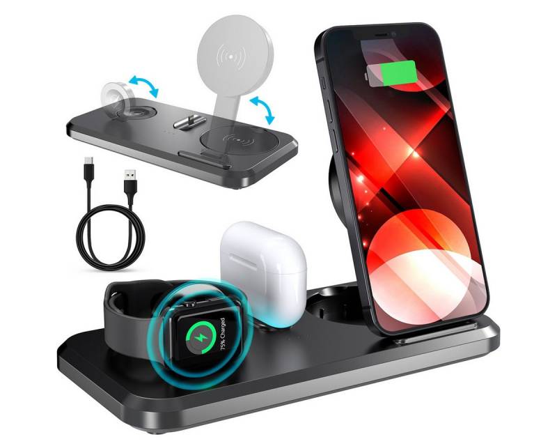 ZEUOPQ 3-in-1-Multifunktionsladegerät für iPhone, Watch und Airpods Ladestation (kabelloses ladegerät für iphone, apple watch und airpods, 3-in-1-laden, überhitzungsschutz, ein-tasten-bedienung, elegant) von ZEUOPQ
