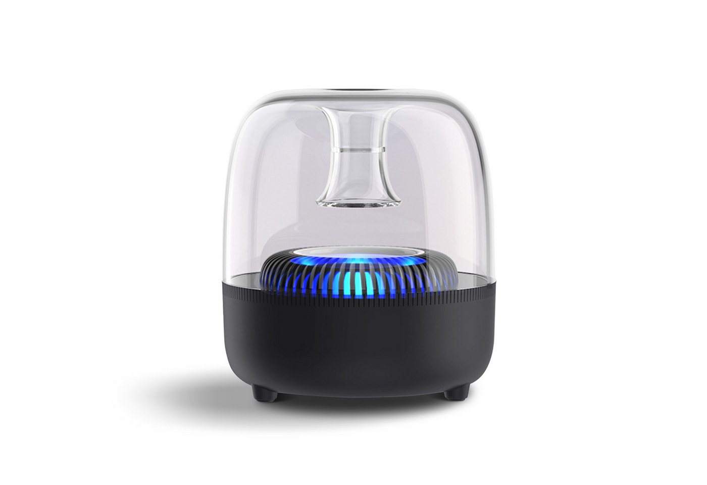 ZEUOPQ 360°LED Licht Transparentes Abgedeckt Lautsprecher Bluetooth-Lautsprecher 360°-Surround-Sound, Integriertes Lautsprecher (Bluetooth, Acryl, Eingebautes Mikrofon, FM-Radio) von ZEUOPQ