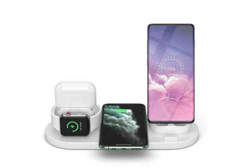 ZEUOPQ 4-in-1Kabellose Ladestation,360 Grad drehbarer Basis,Mit Ladegerät Ladestation (Kabellose 3-in-1 Ladestation für iPhone, Apple Watch und AirPods) von ZEUOPQ