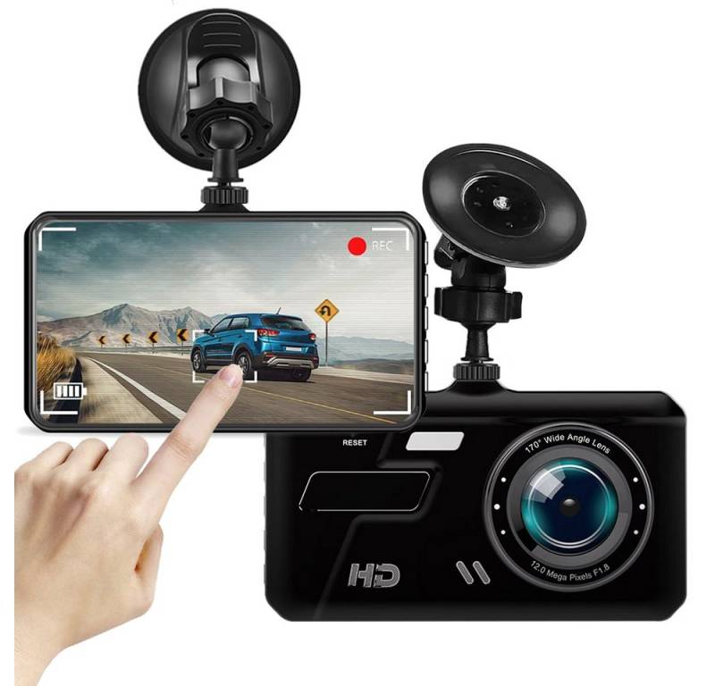 ZEUOPQ 4 in Bildschirm Fahrrekorder 2 Kamera 1080P wasserdichter Touch-Screen Dashcam von ZEUOPQ