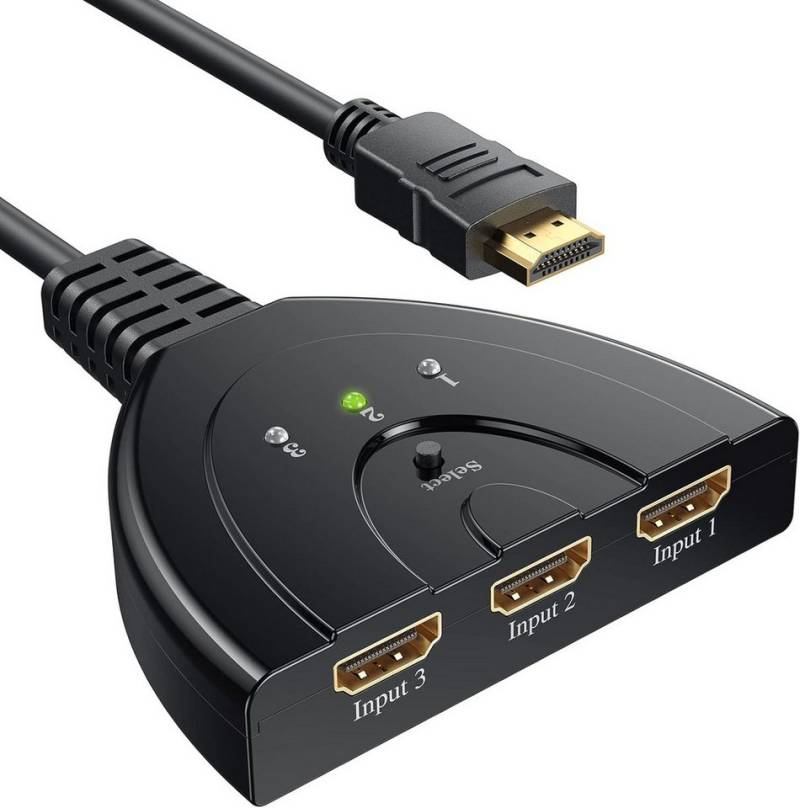 ZEUOPQ 4K 3D Mini 3 Port HDMI kompatibler Switcher 3 in 1 Out Port Hub HDMI-Adapter, HDMI-Hub für Full HD 4K 1080P 3D-Player, TV-Sticks, PS4, PCs von ZEUOPQ