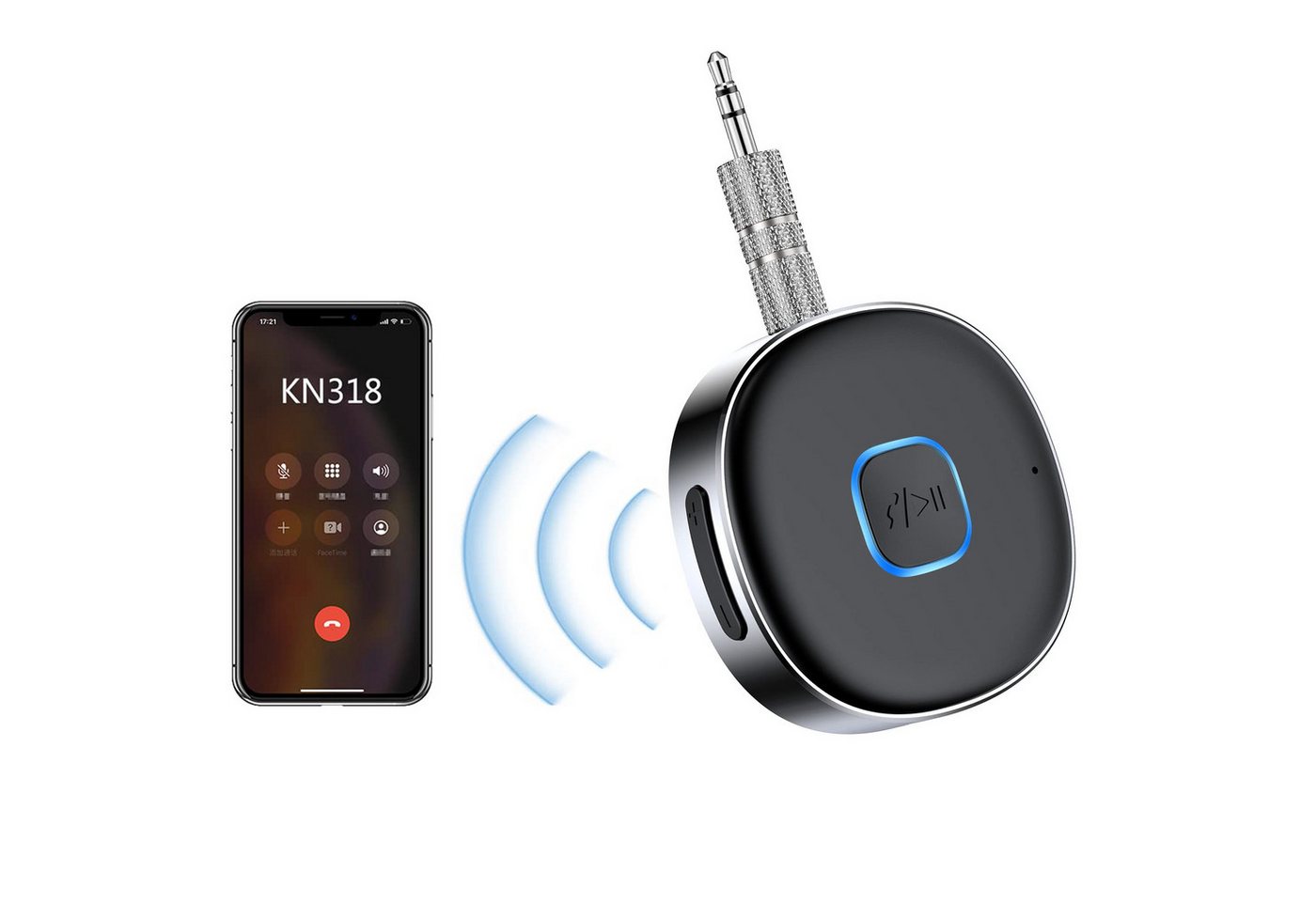 ZEUOPQ Auto-Bluetooth-Empfänger,5.0Bluetooth-Adapter,16 Stunden Akkulaufzeit KFZ Adapter (Dual-Verbindung, Schnellladen, kompakt und ideal für unterwegs) von ZEUOPQ