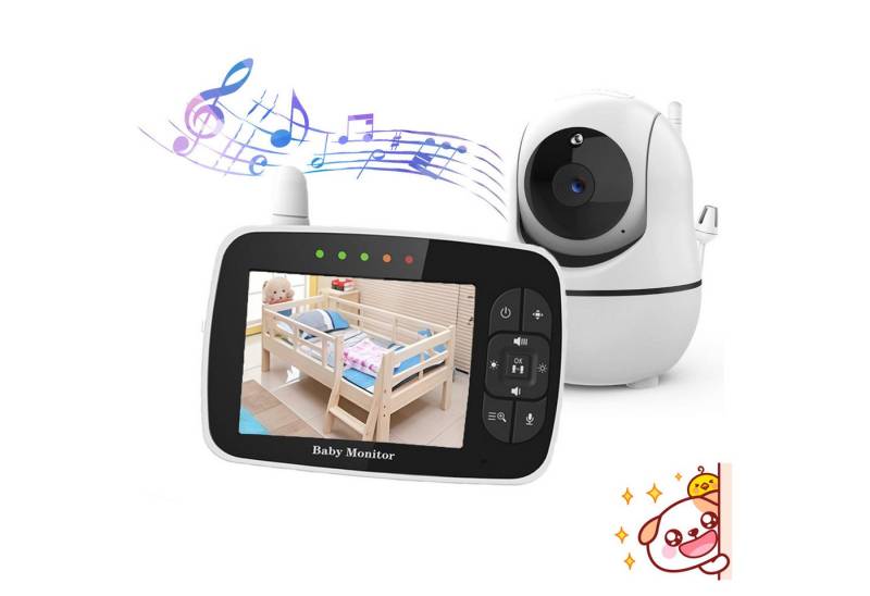 ZEUOPQ Babyphone FHSS-Babyphone, Video Baby Monitor mit Kamera & Gegensprechfunktion, 3,5 Zoll hochauflösender LCD-Bildschirm, Infrarot-Nachtsicht, 1-tlg., Schlafliedern, Baby Cam, Babyfon, übers Monitor steuern, drehbar, für Babys und ältere Personen, andere zu betreuende Familienmitglieder von ZEUOPQ