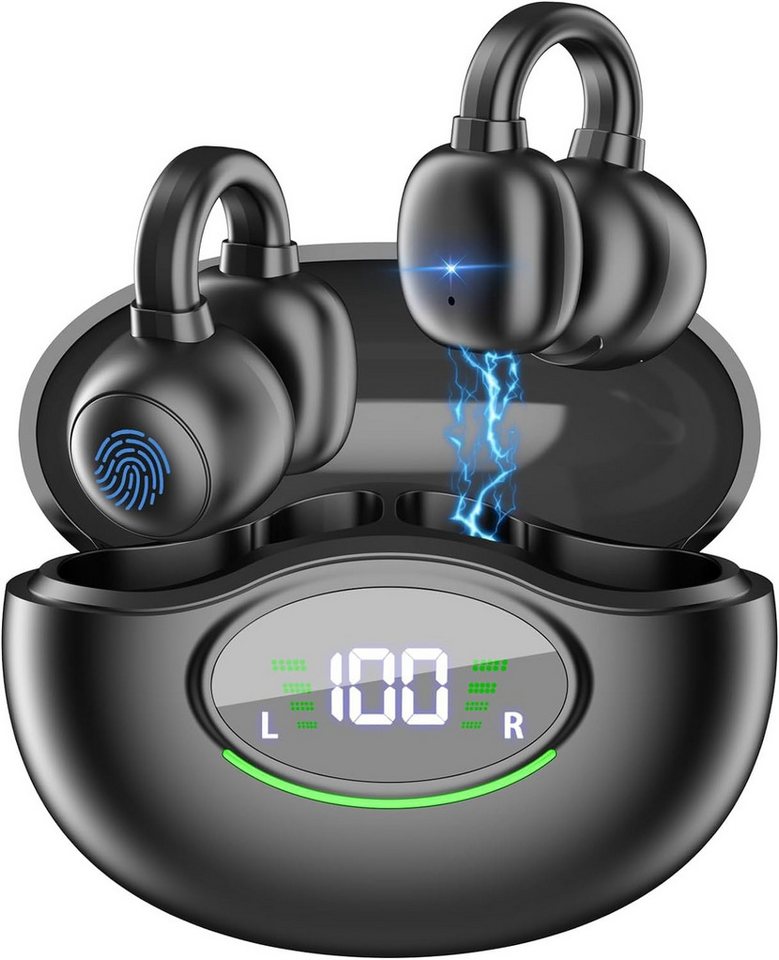 RWEUOQ Bluetooth-Kopfhörer, Bluetooth 5.3, Rauschunterdrückung, Ohrclip-Typ In-Ear-Kopfhörer von RWEUOQ