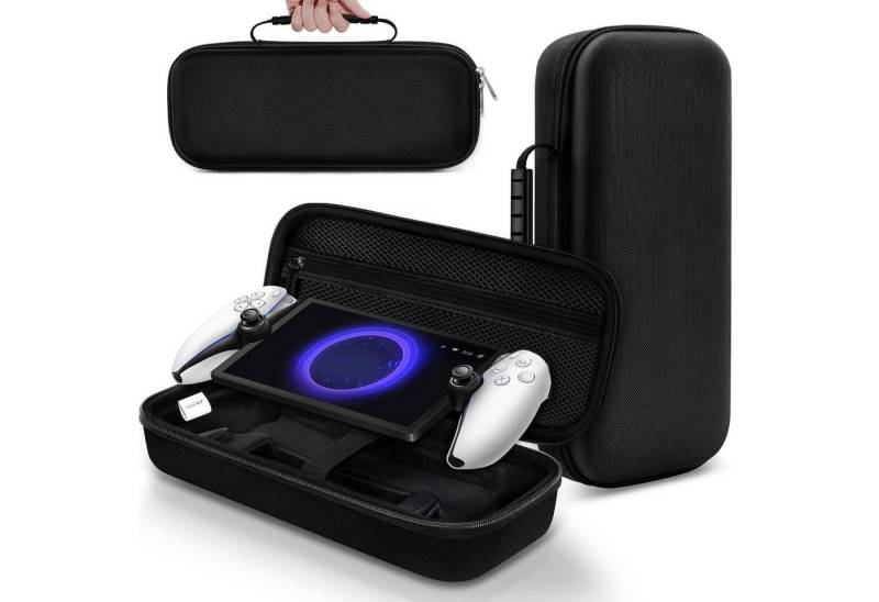 ZEUOPQ Controller-Schutzhülle Tasche kompatibel mit der Playstation Portal-Serie,sturzsicher,schwarz 33 cm (13 Zoll), EVA-Material, doppelte Reißverschlüsse, viel Stauraum von ZEUOPQ