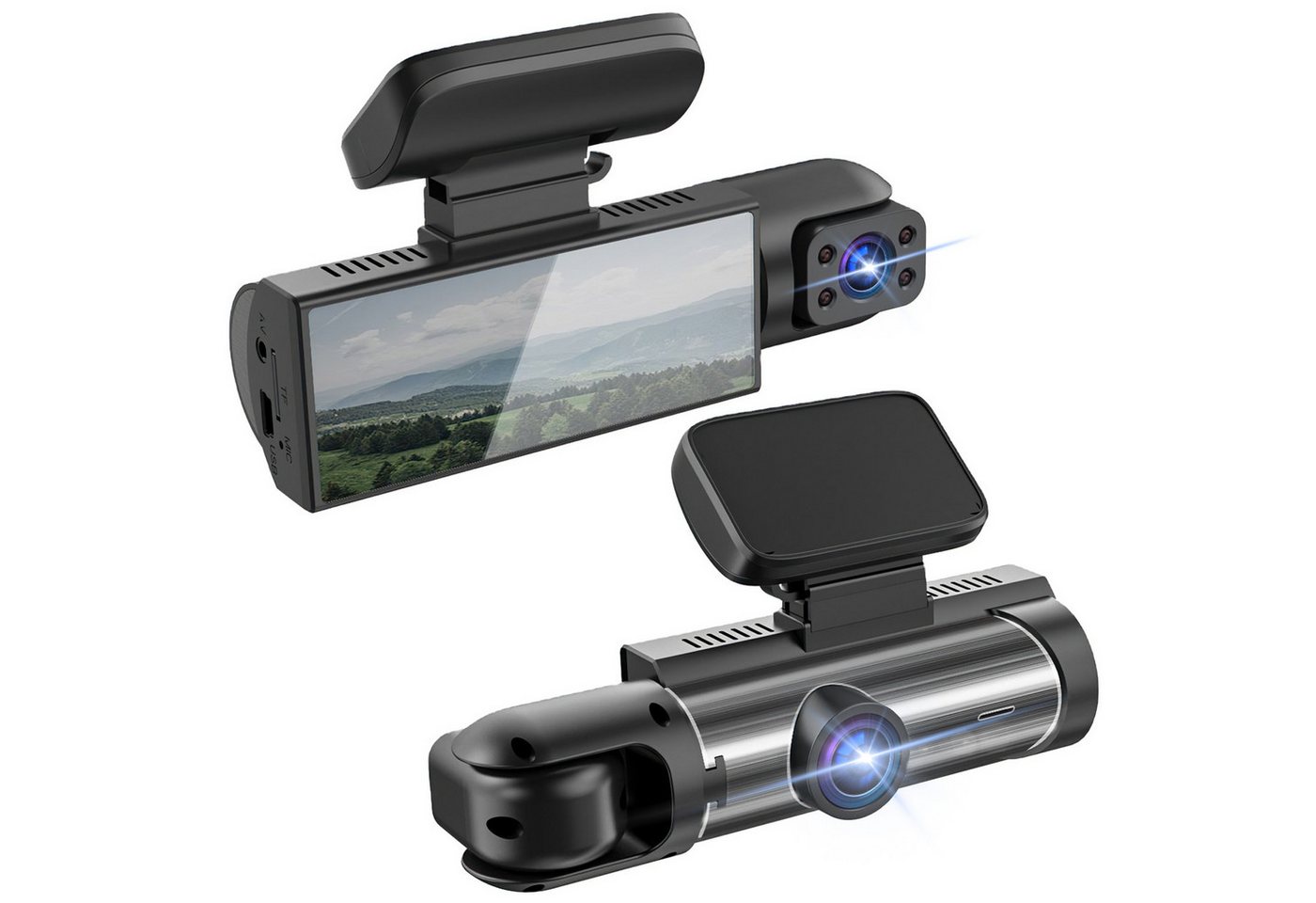 ZEUOPQ Dashcam Auto, 2-Kanal, 1080P Autokamera, Mit 3.16 Zoll-Bildschirm Dashcam (170°-Weitwinkel-Autokamera, Loop-Aufnahme, Super Nachtsicht, Autokamera,G-Sensor) von ZEUOPQ