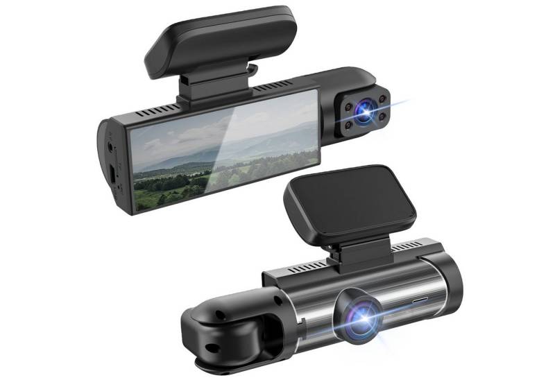 ZEUOPQ Dashcam Auto, 2-Kanal, 1080P Autokamera, Mit 3.16 Zoll-Bildschirm Dashcam (170°-Weitwinkel-Autokamera, Loop-Aufnahme, Super Nachtsicht, Autokamera,G-Sensor) von ZEUOPQ