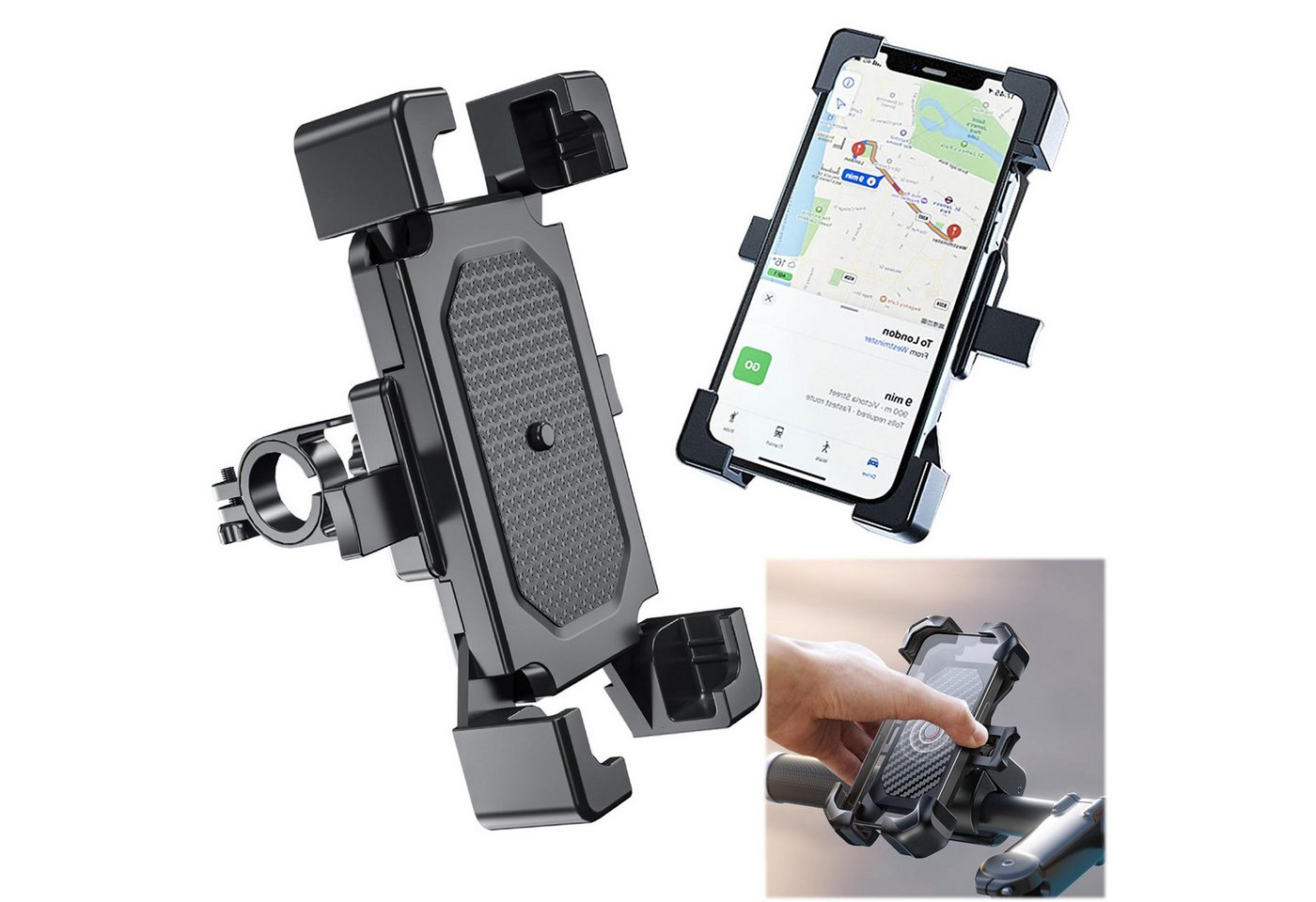 ZEUOPQ Fahrrad- und Motorrad Handyhalterung, wasserdicht & rostfrei Smartphone-Halterung, (bis 6,30 Zoll, 1-tlg., mit reflektierenden Streifen, robustes ABS-Material, für die meisten Smartphones (14 bis 16,5 cm) ZEUOPQ Fahrrad- und Motorrad Handyhalterung, wasserdicht & rostfrei Smartphone-Halterung, (bis 6,30 Zoll, 1-tlg., mit reflektierenden Streifen, robustes ABS-Material, für die meisten Smartphones (14 bis 16,5 cm) von ZEUOPQ