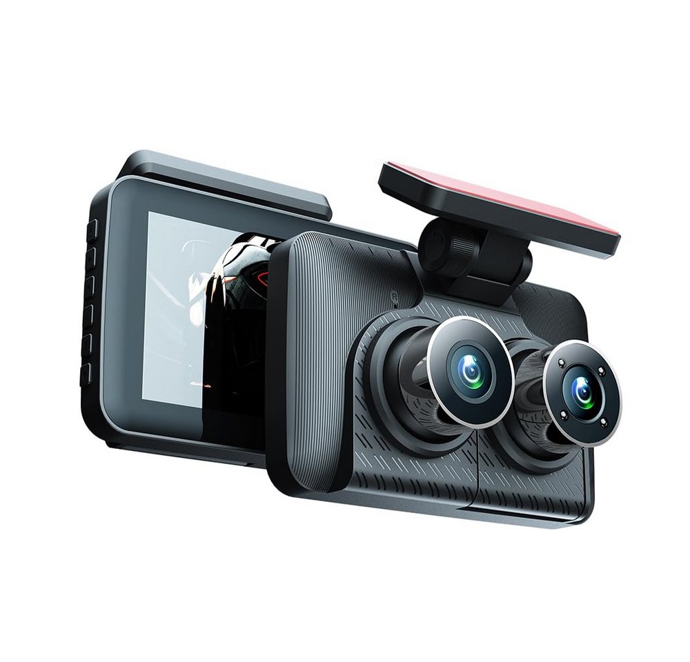 ZEUOPQ Fahrrekorder Dashcam 4 Zoll mit 3-Kamera1080P mit Nachtsichtfunktion Dashcam (1080p HD-Video, Infrarot-Nachtsicht, automatische Aufnahme, 4-Zoll-Touchscreen, klare Sicht bei Tag und Nacht) von ZEUOPQ