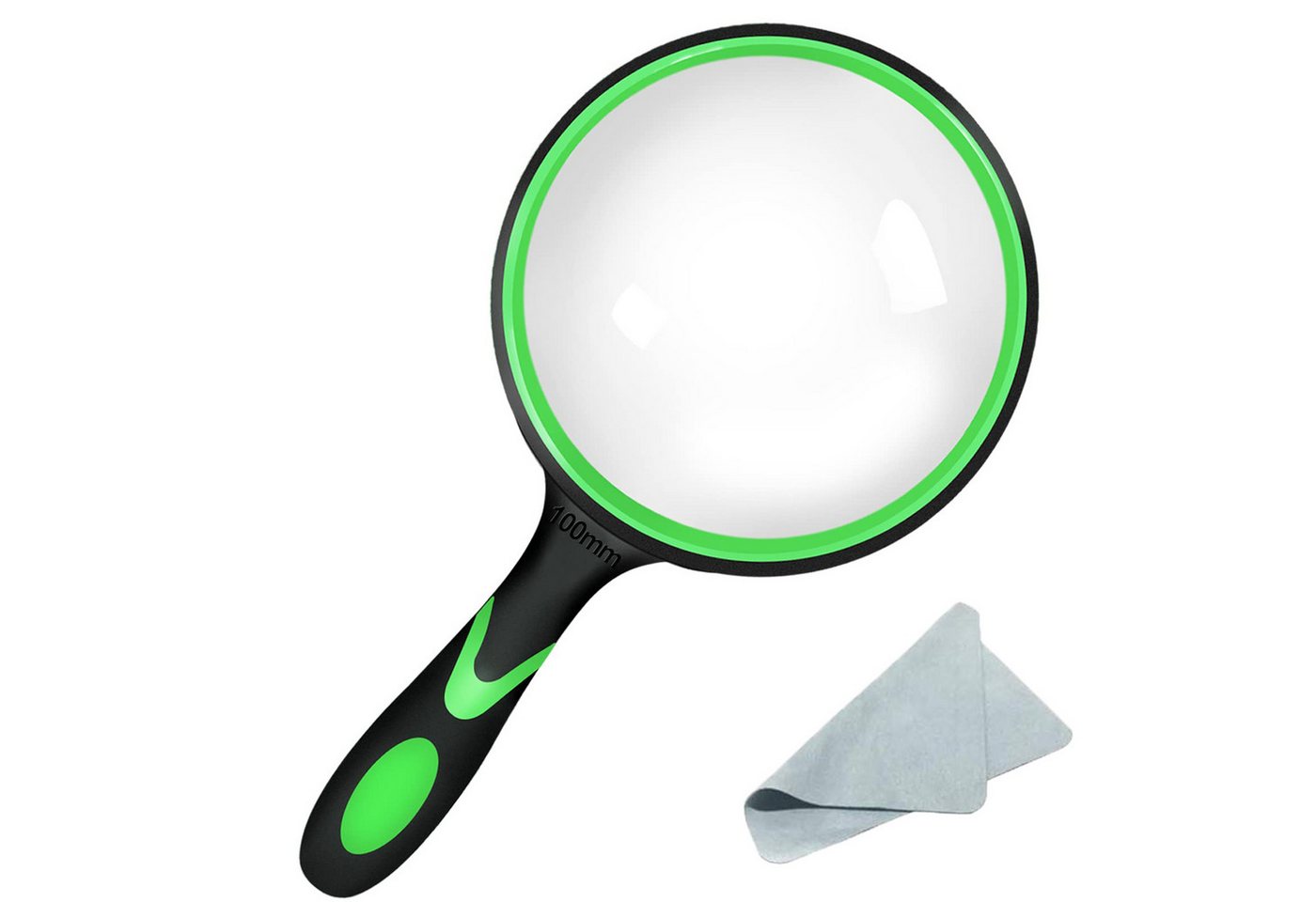 ZEUOPQ Handlupe Lupe 10 fach 100mm Große HandLupe Leselupe rutschfester Gummigriff, Leselupe Vergrößerungsglas großes Objektiv, erweitertes Sichtfeld, 1-tlg., Robuster, verdickter Rahmen Lesehilfe mit Griff für Senioren Kinder, für Aktivitäten wie Lesen, Naturbeobachtungen, Kunsthandwerk usw. ZEUOPQ Handlupe Lupe 10 fach 100mm Große HandLupe Leselupe rutschfester Gummigriff, Leselupe Vergrößerungsglas großes Objektiv, erweitertes Sichtfeld, 1-tlg., Robuster, verdickter Rahmen Lesehilfe mit Griff für Senioren Kinder, für Aktivitäten wie Lesen, Naturbeobachtungen, Kunsthandwerk usw. von ZEUOPQ