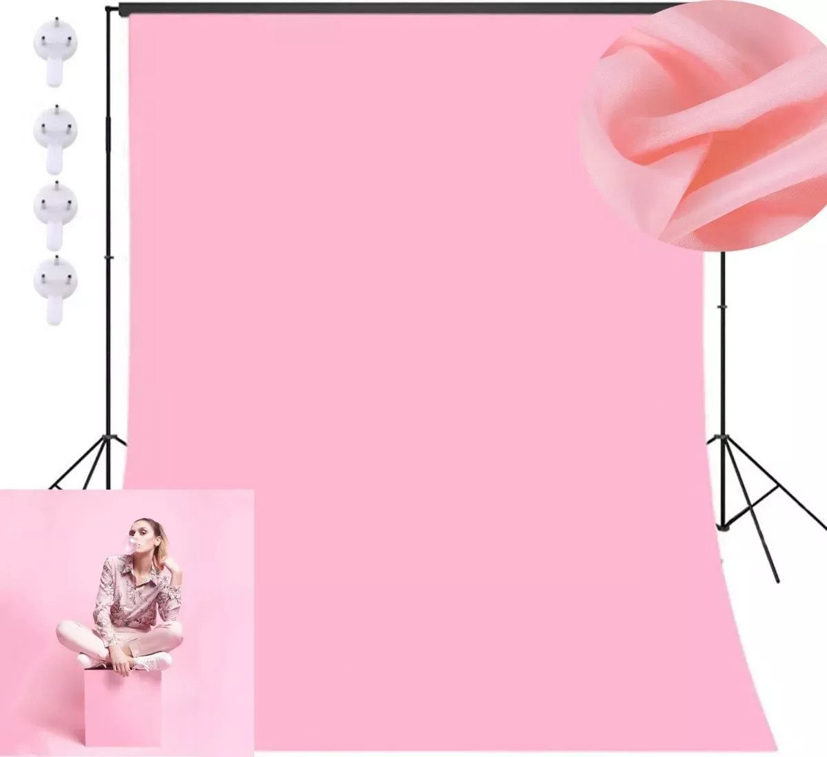 ZEUOPQ Hintergrundtuch Fotohintergrund 2.55x2m Faltbare Rosa, Beidseitig verwendbar, waschbar, Hintergrund für Produkt Porträt Video Fotografie mit 4 Nägeln ZEUOPQ Hintergrundtuch Fotohintergrund 2.55x2m Faltbare Rosa, Beidseitig verwendbar, waschbar, Hintergrund für Produkt Porträt Video Fotografie mit 4 Nägeln von ZEUOPQ