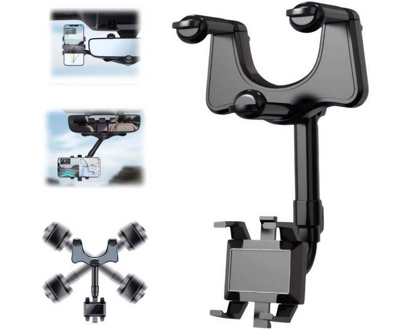 ZEUOPQ Kfz-Handyhalterung 360° Drehbarer & Einziehbarer Stabiler Anti-Shake Handy-Halterung, (Universeller Auto-Handyhalter mit Einhandbedienung und 360°-Drehung, Leicht anzubringende Halterung für stabilen Halt auf jeder Fahrt, 6-Krallen-Fixierung, Höhenanpassung, dreieckiger Clip,sicher& flexibel) von ZEUOPQ