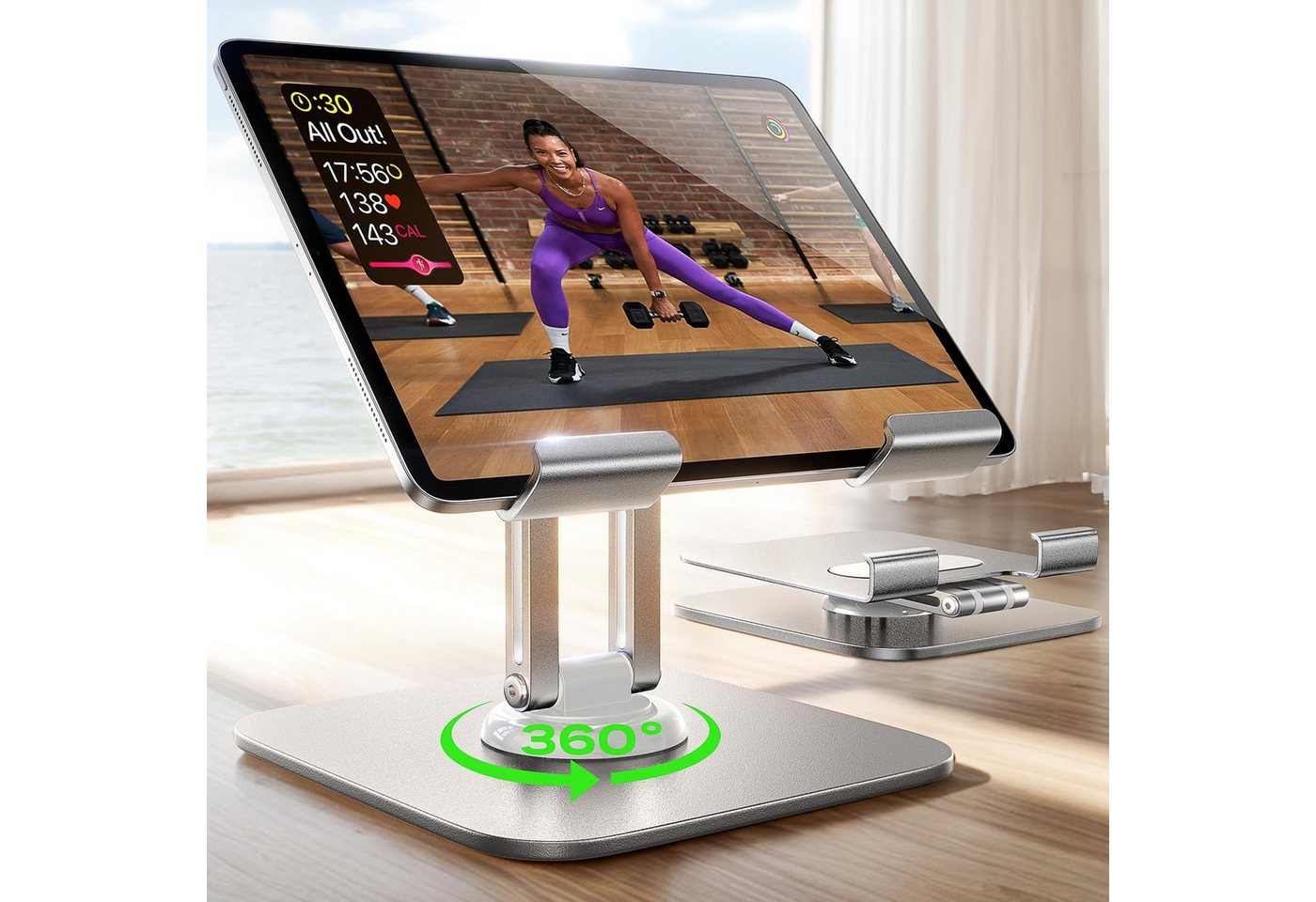 ZEUOPQ Laptoptisch Tablet-Ständer iPad-Halterung,360° drehbarer Basis,faltbar Laptop-Ständer, (bis 12,90 Zoll, 1-tlg., Verstellbare Aluminium-Handyhalterung für Tablets von 4 bis 12,9 Zoll, Kompatibel mit iPad Pro 12.9, 11, Air, Samsung Tab und anderen Geräten) ZEUOPQ Laptoptisch Tablet-Ständer iPad-Halterung,360° drehbarer Basis,faltbar Laptop-Ständer, (bis 12,90 Zoll, 1-tlg., Verstellbare Aluminium-Handyhalterung für Tablets von 4 bis 12,9 Zoll, Kompatibel mit iPad Pro 12.9, 11, Air, Samsung Tab und anderen Geräten) von ZEUOPQ
