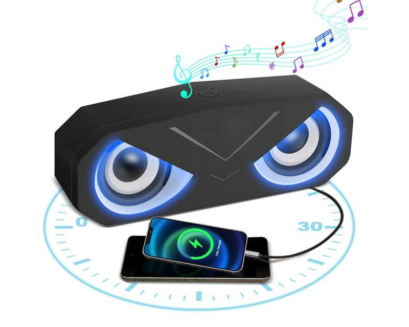 ZEUOPQ Lautsprecher tragbarer Stereo Bluetooth-Lautsprecher mit Lichteffekten Lautsprecher Bluetooth 5.0, mit Hochleistungs-Dual-Lautsprecher (Freihändiges Telefonieren und TWS-Konnektivität, Unterstützt Bluetooth, TF-Karten, AUX und USB) von ZEUOPQ