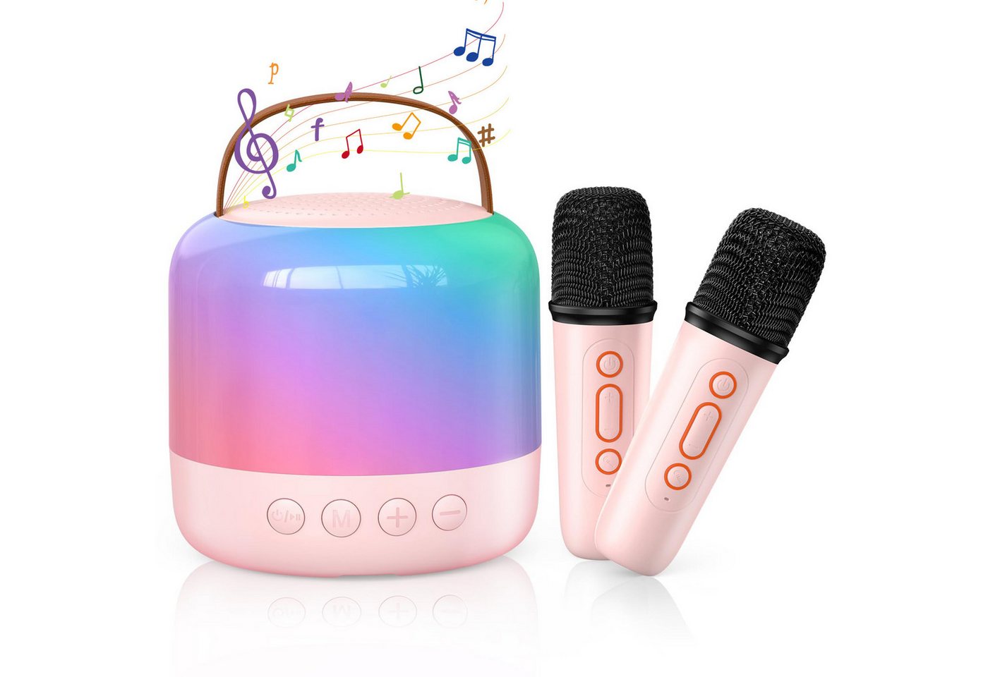 ZEUOPQ Mini-Karaoke-Maschine mit 2 Mikrofonen, Tragbarer Drahtloser Wireless Lautsprecher 360° Stereo Surround, HIFI High Audio Technologie (2.4G Wireless Bluetooth-Verbindung, USB-Ladung, 5 LED-Lichteffekten, Geschenk für Kleinkinder, Teenager) ZEUOPQ Mini-Karaoke-Maschine mit 2 Mikrofonen, Tragbarer Drahtloser Wireless Lautsprecher 360° Stereo Surround, HIFI High Audio Technologie (2.4G Wireless Bluetooth-Verbindung, USB-Ladung, 5 LED-Lichteffekten, Geschenk für Kleinkinder, Teenager) von ZEUOPQ