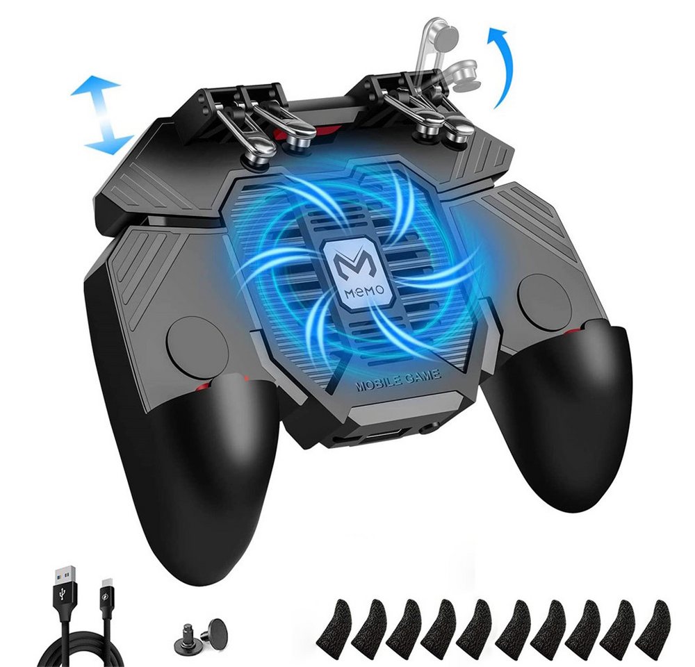 ZEUOPQ Mobiler Game-Controller kabelloser14-in-1 Lüfter 4000-mAh-Powerbank Controller (Tragbare Notfall-Powerbank mit Gaming-kompatiblem Design, 1 St., 6-Finger-Bedienung, 1200 mAh, kabelfreundlich, kompatibel) ZEUOPQ Mobiler Game-Controller kabelloser14-in-1 Lüfter 4000-mAh-Powerbank Controller (Tragbare Notfall-Powerbank mit Gaming-kompatiblem Design, 1 St., 6-Finger-Bedienung, 1200 mAh, kabelfreundlich, kompatibel) von ZEUOPQ