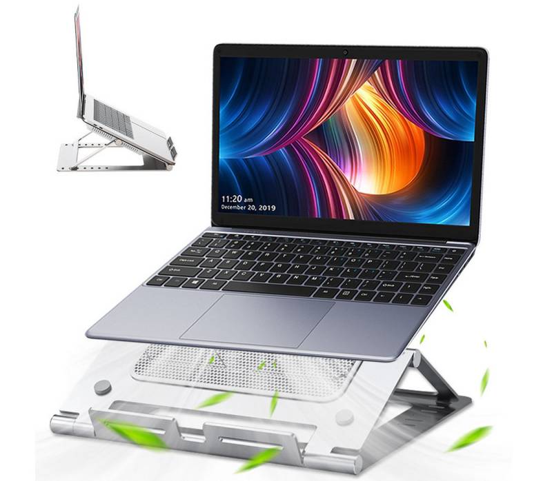 ZEUOPQ Notebook-Kühler Laptop-Kühlpad Luftgekühlte Kühlung Abnehmbare Halterung, für 12-17,3 Zoll Laptops Silber von ZEUOPQ